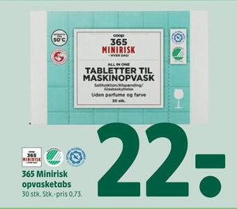 Coop 365 365 minirisk opvasketabs tilbud
