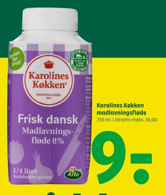 Coop 365 Karolines madlavningsfløde 8% tilbud