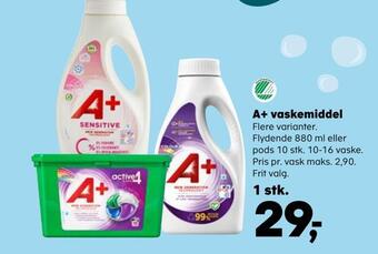 Kvickly A+ vaskemiddel tilbud