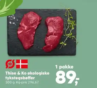 SuperBrugsen Thise & ko økologiske tykstegsbøffer tilbud