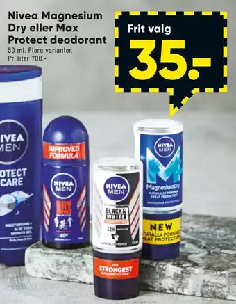 Bilka Nivea magnesium dry eller max protect deodorant tilbud