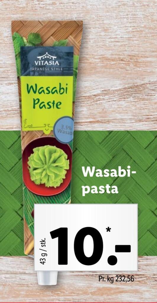 Wasabi pasta tilbud hos Lidl
