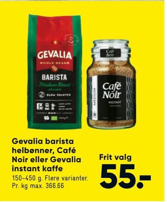 Bilka Gevalia barista helbønner, café noir eller gevalia instant kaffe tilbud