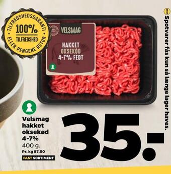 Netto Velsmag hakket oksekød 4-7% tilbud