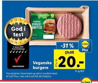 Lidl Veganske burgere tilbud