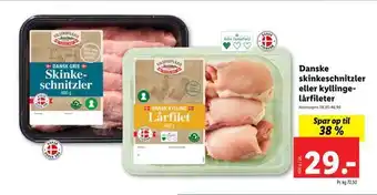 Lidl Danske skinkeschnitzler eller kyllingelårfileter tilbud