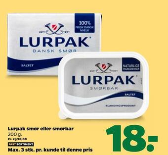 Netto Lurpak smør eller smørbar tilbud