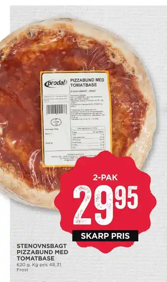 MENY Stenovnsbagt pizzabund med tomatbase tilbud