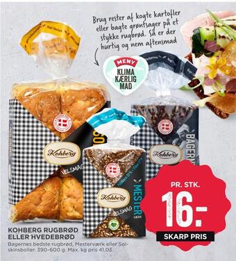 MENY Kohberg rugbrød eller hvedebrød tilbud
