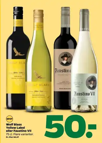 Netto Wolf blass yellow label eller faustino vii tilbud