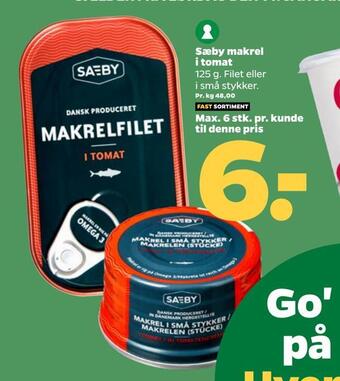 Netto Sæby makrel i tomat tilbud