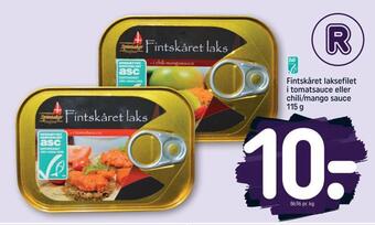REMA 1000 Fintskåret laksefilet i tomatsauce eller chili/mango sauce tilbud