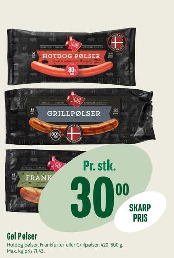Min Købmand Gøl pølser tilbud