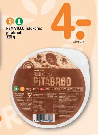 REMA 1000 Rema 1000 fuldkorns pitabrød tilbud