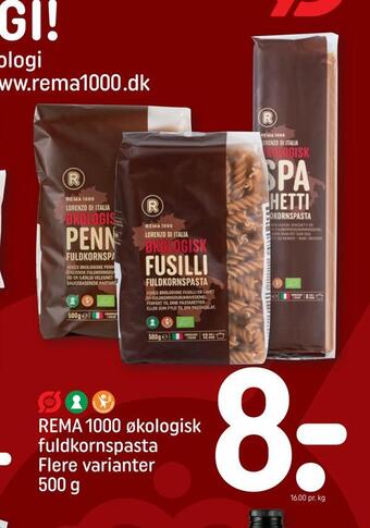 Rema 1000 økologisk fuldkornspasta