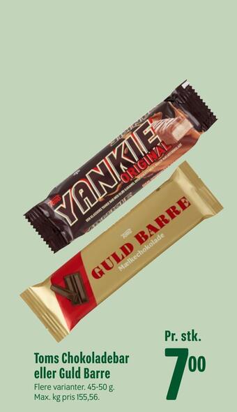 Min Købmand Toms chokoladebar eller guld barre tilbud