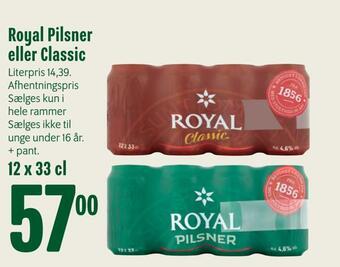 Min Købmand Royal pilsner eller classic tilbud