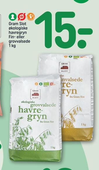 REMA 1000 Gram slot økologiske havregryn fin- eller grovvalsede tilbud