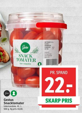 SPAR Gestus snacktomater tilbud