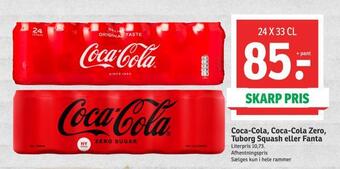 SPAR Coca-cola, coca-cola zero, tuborg squash eller fanta tilbud