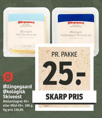 SPAR Øllingegaard økologisk skiveost tilbud