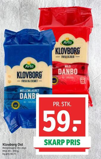 SPAR Klovborg ost tilbud