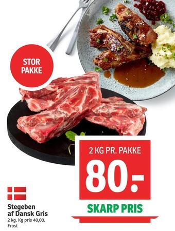 SPAR Stegeben af dansk gris tilbud
