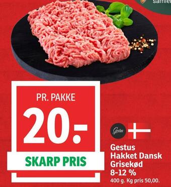 SPAR Gestus hakket dansk grisekød 8-12 % tilbud
