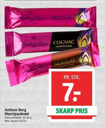 SPAR Anthon berg marcipanbrød tilbud