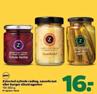 Netto Zelected syltede rødløg, sauerkraut el. burger sliced agurker tilbud