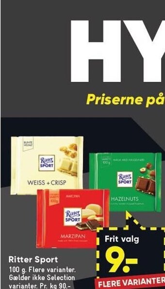 Bilka Ritter sport tilbud