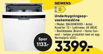 Underbygningsopvaskemaskine
