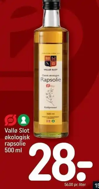 Vallø slot øko. rapsolie