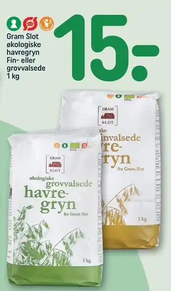 REMA 1000 Øko. havregryn fin- el. grovvalsede havregryn tilbud