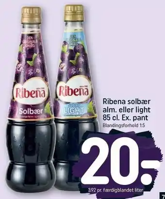 REMA 1000 Ribena solbær alm el. light tilbud