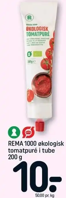 REMA 1000 Rema 1000 øko tomatpuré i tube 200g tilbud
