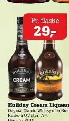Hoiliday cream liqueour
