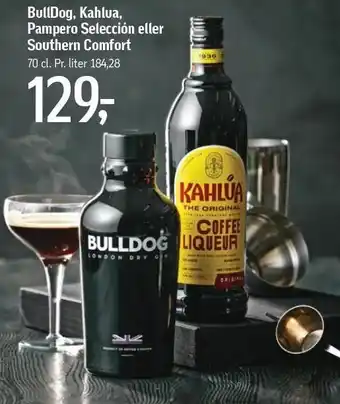 Føtex Bulldog, kahlua, pampero selección el. southern comfort tilbud