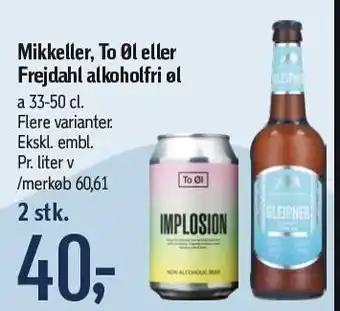 Føtex Mikkeller, to øl el. frejdahl alkoholfri øl tilbud