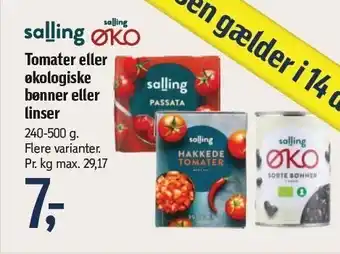 Føtex Tomater el. økologiske bønner el. linser tilbud