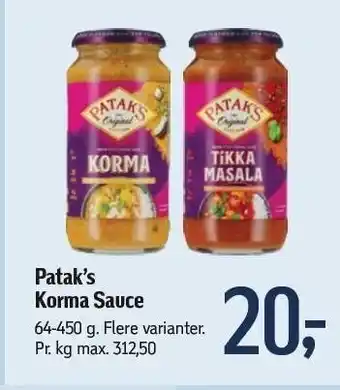 Patak's korma sauce