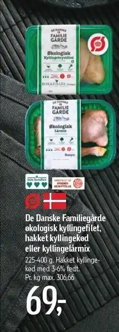 Føtex De danske familiegårde økologisk kyllingefilet, hakket kyllingekød el. kyllingelårmix tilbud