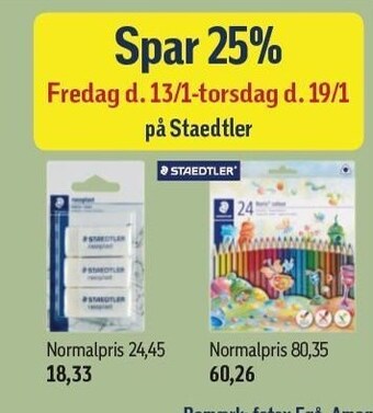 Føtex Spar 25% på staedtler tilbud