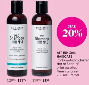 Matas Alt juhldal haircare tilbud