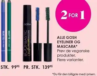 Matas 2 for 1 - alle gosh eyeliner og mascara tilbud