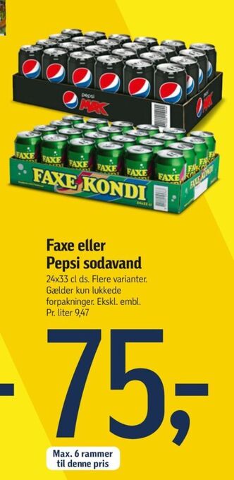 Føtex Pepsi max cola tilbud