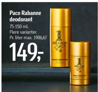 Føtex Paco rabanne deostick tilbud