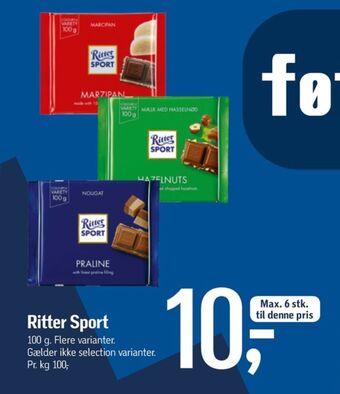 Føtex Ritter sport chokoladeplade praline tilbud