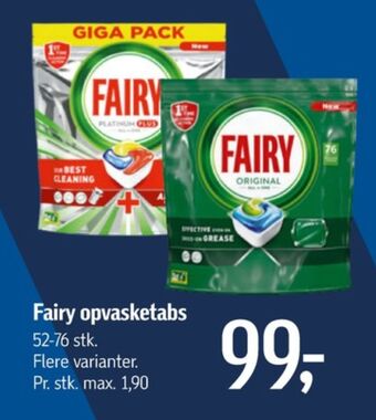 Føtex Fairy maskinopvask-tabs tilbud