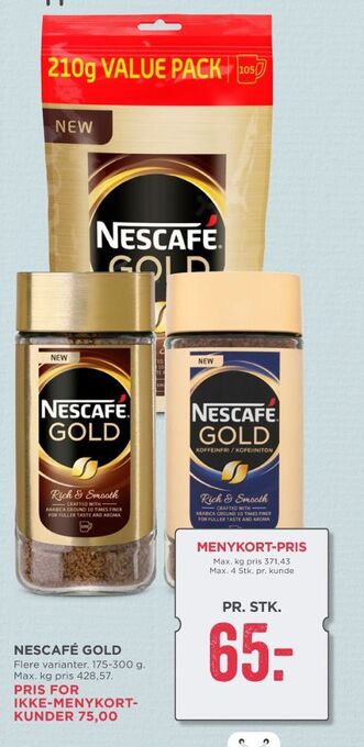 MENY Gold instant kaffe tilbud